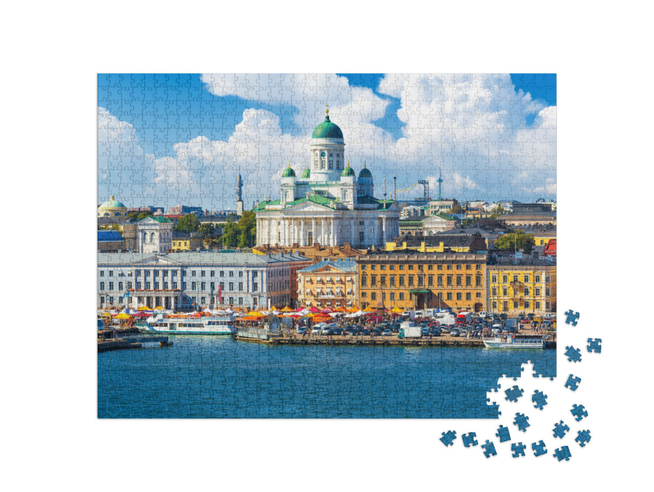 Scenic Summer Panorama of the Market Square Kauppatori At... Jigsaw Puzzle with 1000 pieces