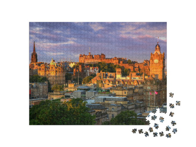 View of Edinburgh Castle from Calton Hill, Edinburgh, Sco... Jigsaw Puzzle with 1000 pieces