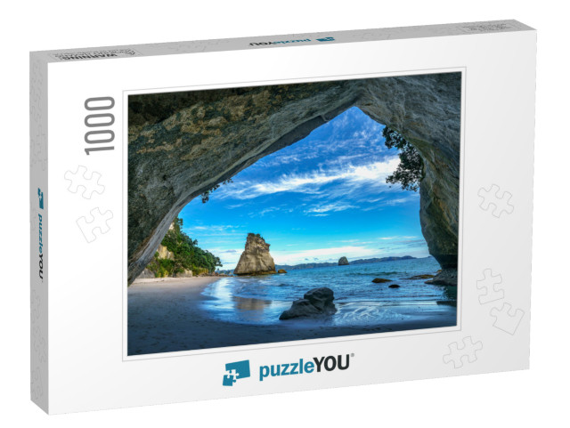 View from the Cave At Cathedral Cove Beach, Coromandel, N... Jigsaw Puzzle with 1000 pieces