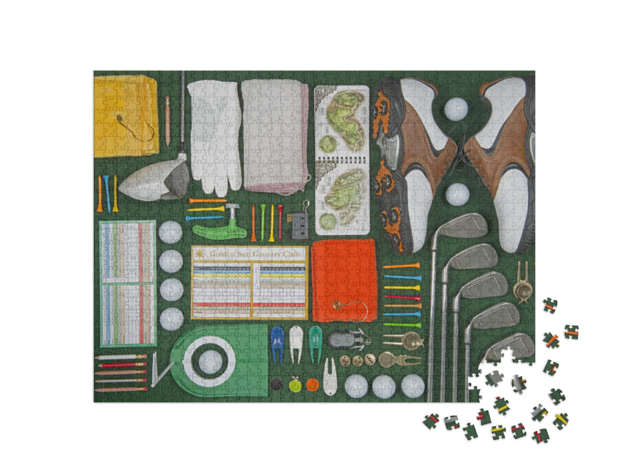 Golf Equipment Photo Collage Jigsaw Puzzle with 1000 pieces