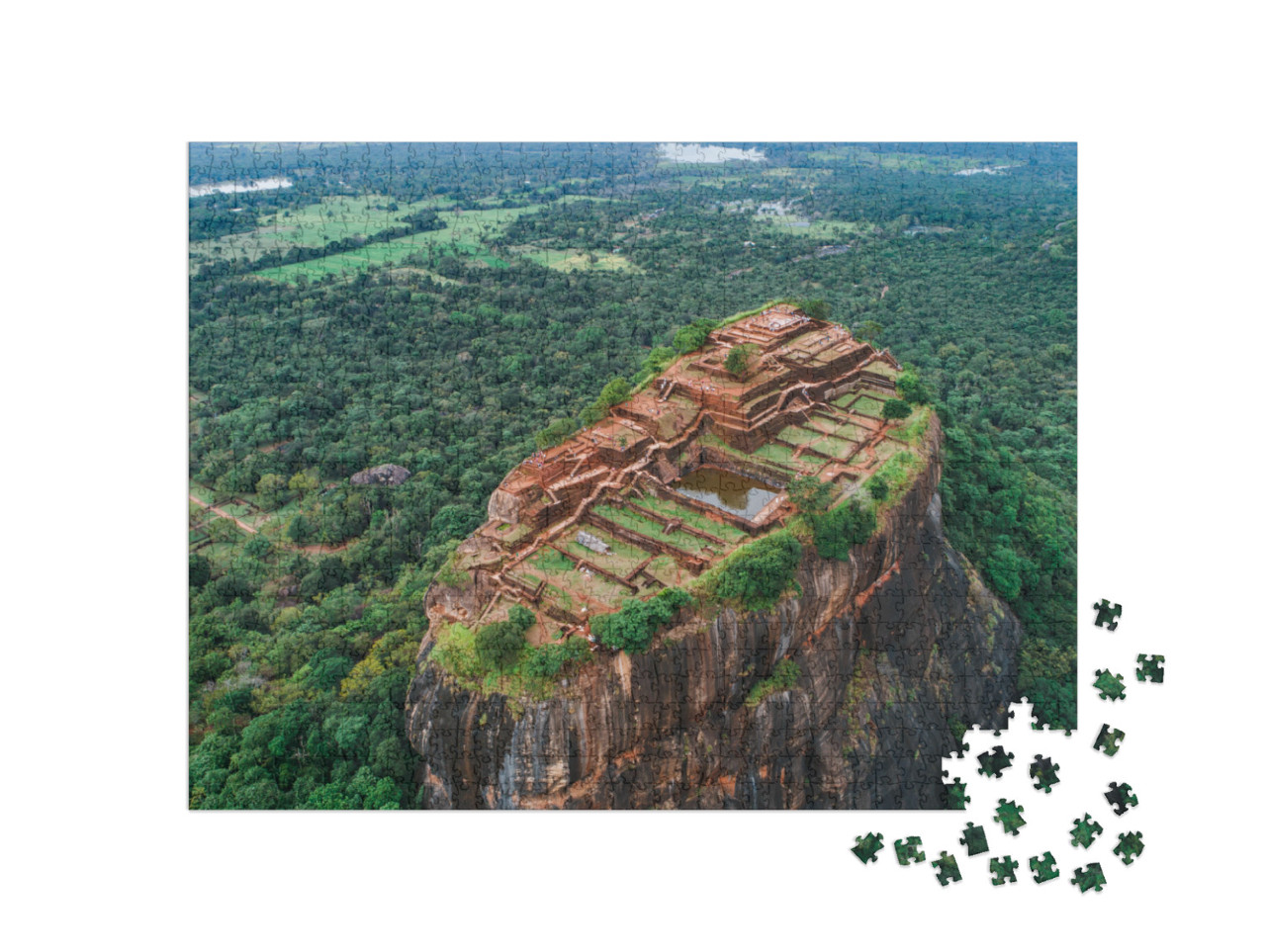 Sigiriya Lions Rock of Fortress in the Middle of the Fore... Jigsaw Puzzle with 1000 pieces