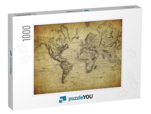 Vintage Map of the World 1814... Jigsaw Puzzle with 1000 pieces