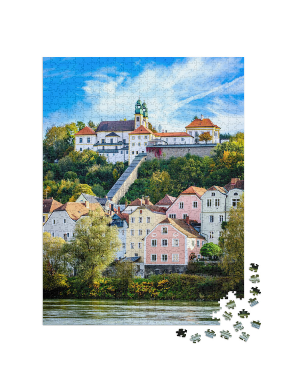 Old Town of the Famous Bavarian Village Passau... Jigsaw Puzzle with 1000 pieces