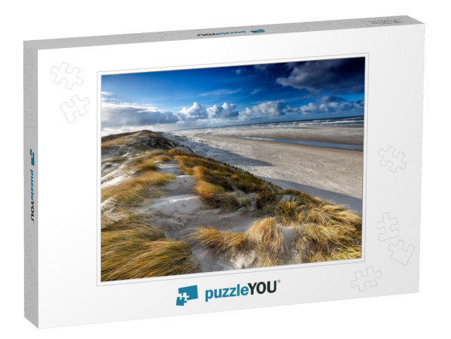 View from Sand Dune on North Sea Coast, Texel, Netherland... Jigsaw Puzzle