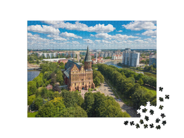 Aerial Cityscape of Kant Island in Kaliningrad, Russia At... Jigsaw Puzzle with 1000 pieces