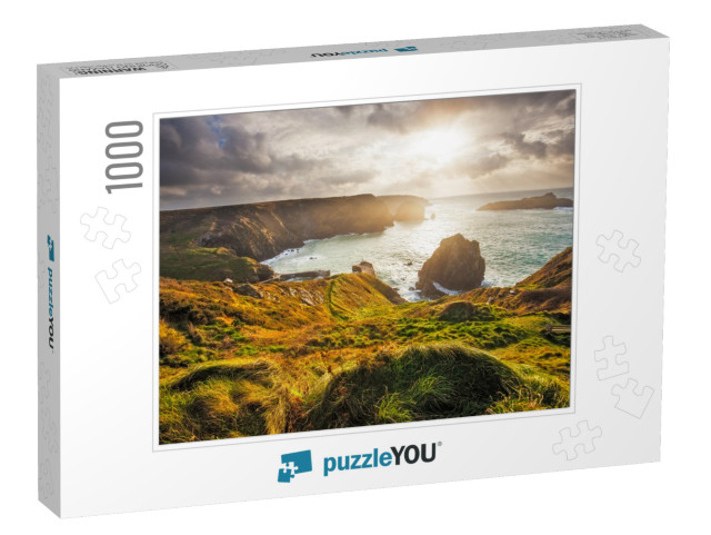 Winters Scene At Mullion Cove Cornwall England Ku Europe... Jigsaw Puzzle with 1000 pieces