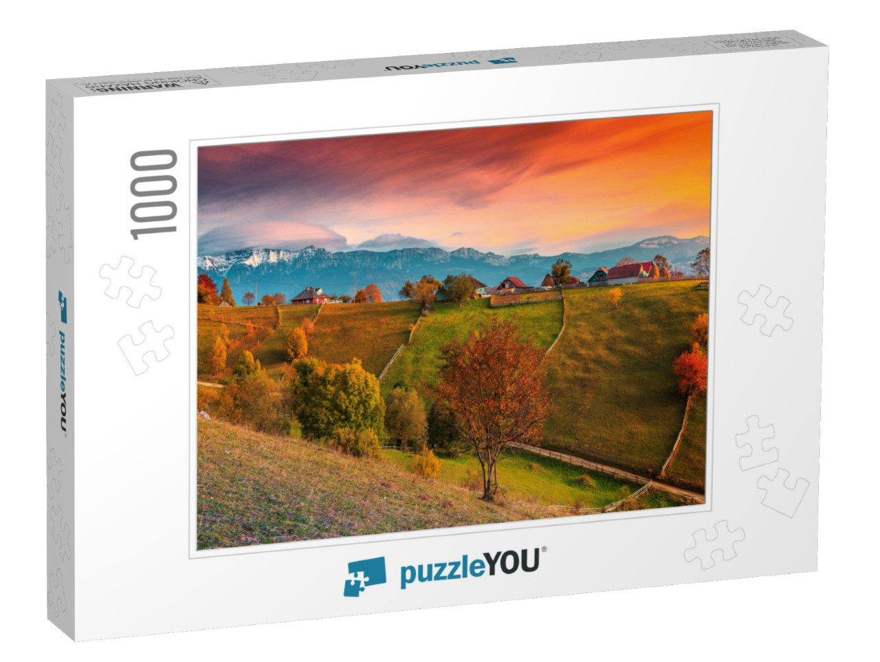 Beautiful Autumn Alpine Landscape, Famous Alpine Village... Jigsaw Puzzle with 1000 pieces