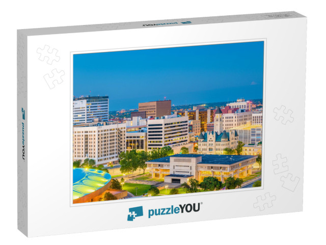 Wichita, Kansas, USA Downtown Skyline At Dusk... Jigsaw Puzzle