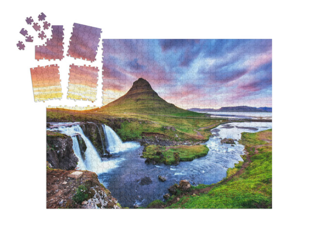 The Picturesque Sunset Over Landscapes & Waterfalls. Kirk... | SMART SORTED® | Jigsaw Puzzle with 1000 pieces