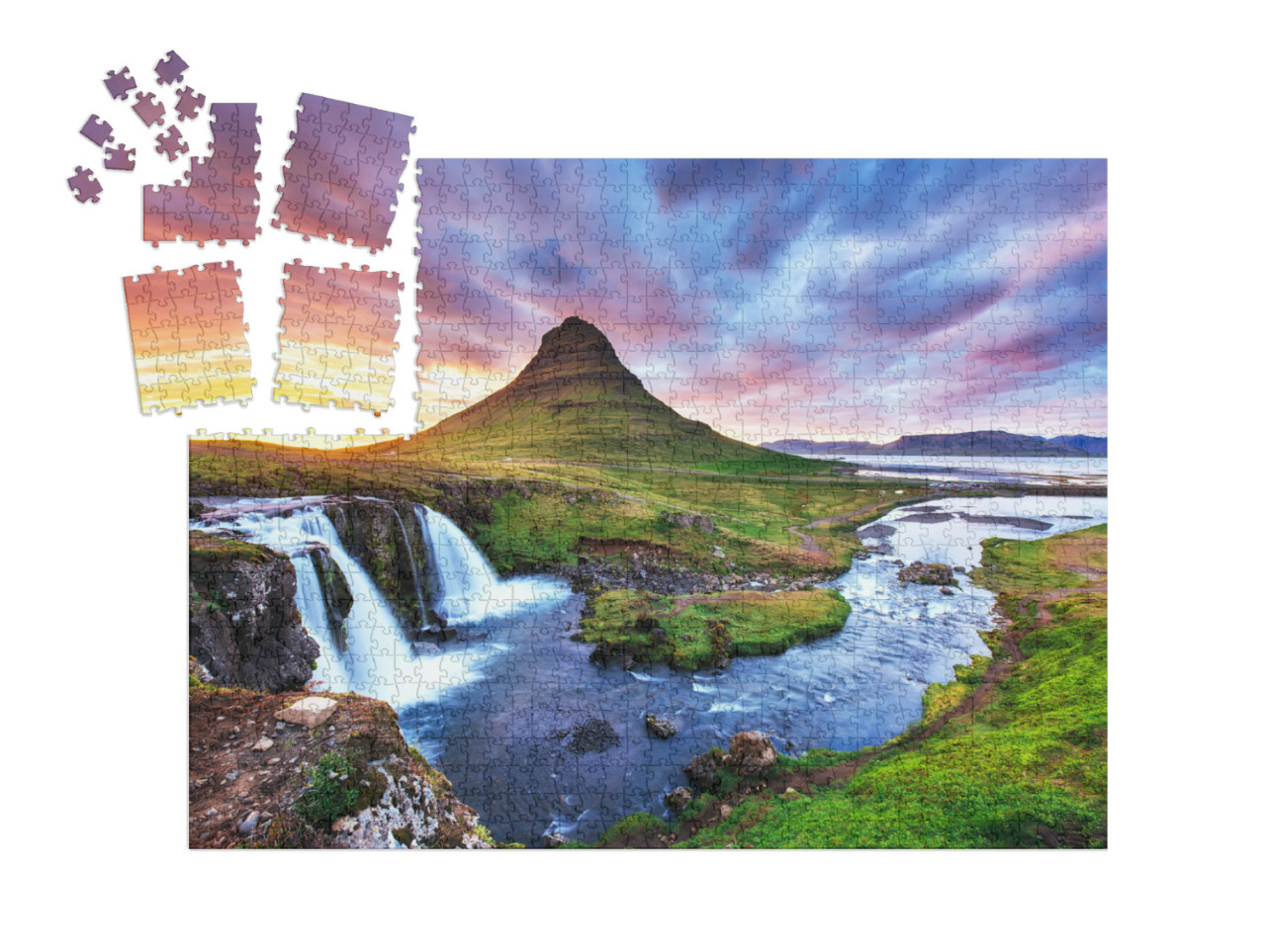 The Picturesque Sunset Over Landscapes & Waterfalls. Kirk... | SMART SORTED® | Jigsaw Puzzle with 1000 pieces