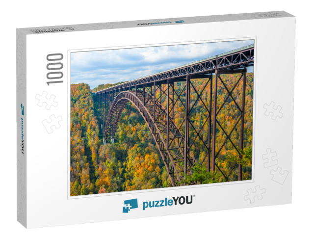 New River Gorge, West Virginia, USA with the Bridge in Aut... Jigsaw Puzzle with 1000 pieces