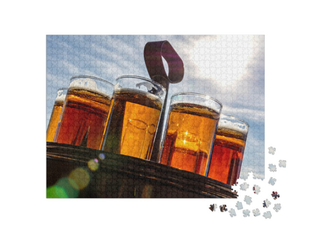 Koelsch - a Specialty Beer from Cologne in a Typical Tray... Jigsaw Puzzle with 1000 pieces