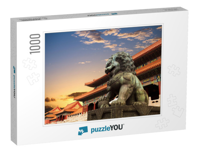 The Forbidden City with Sunset Glow in Beijing, China... Jigsaw Puzzle with 1000 pieces