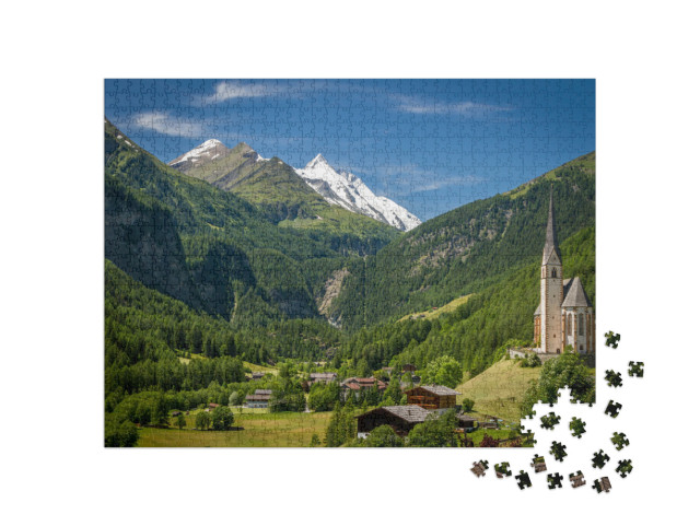 The Valley of Grossglockner Mountains in Austria. Heilige... Jigsaw Puzzle with 1000 pieces