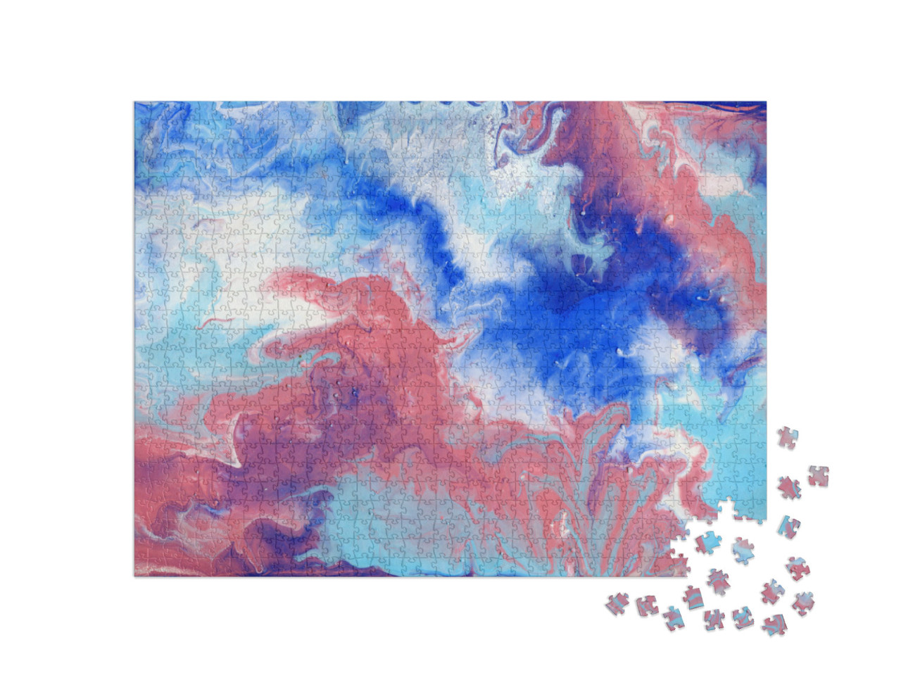 Fluid Art. Abstract Colorful Acrylic Background. Liquid M... Jigsaw Puzzle with 1000 pieces