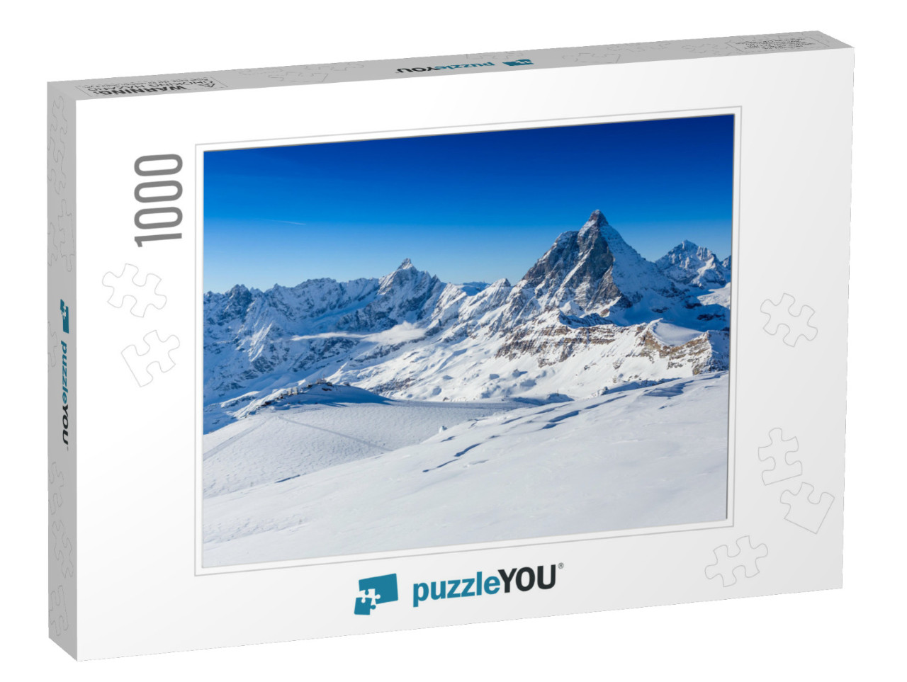 Ski Slope & Snow Covered Winter Mountains. Matterhorn is... Jigsaw Puzzle with 1000 pieces