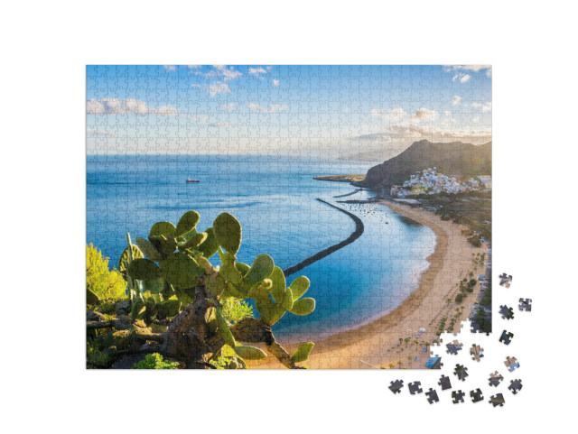 Amazing View of Beach Las Teresitas with Yellow Sand. Loc... Jigsaw Puzzle with 1000 pieces