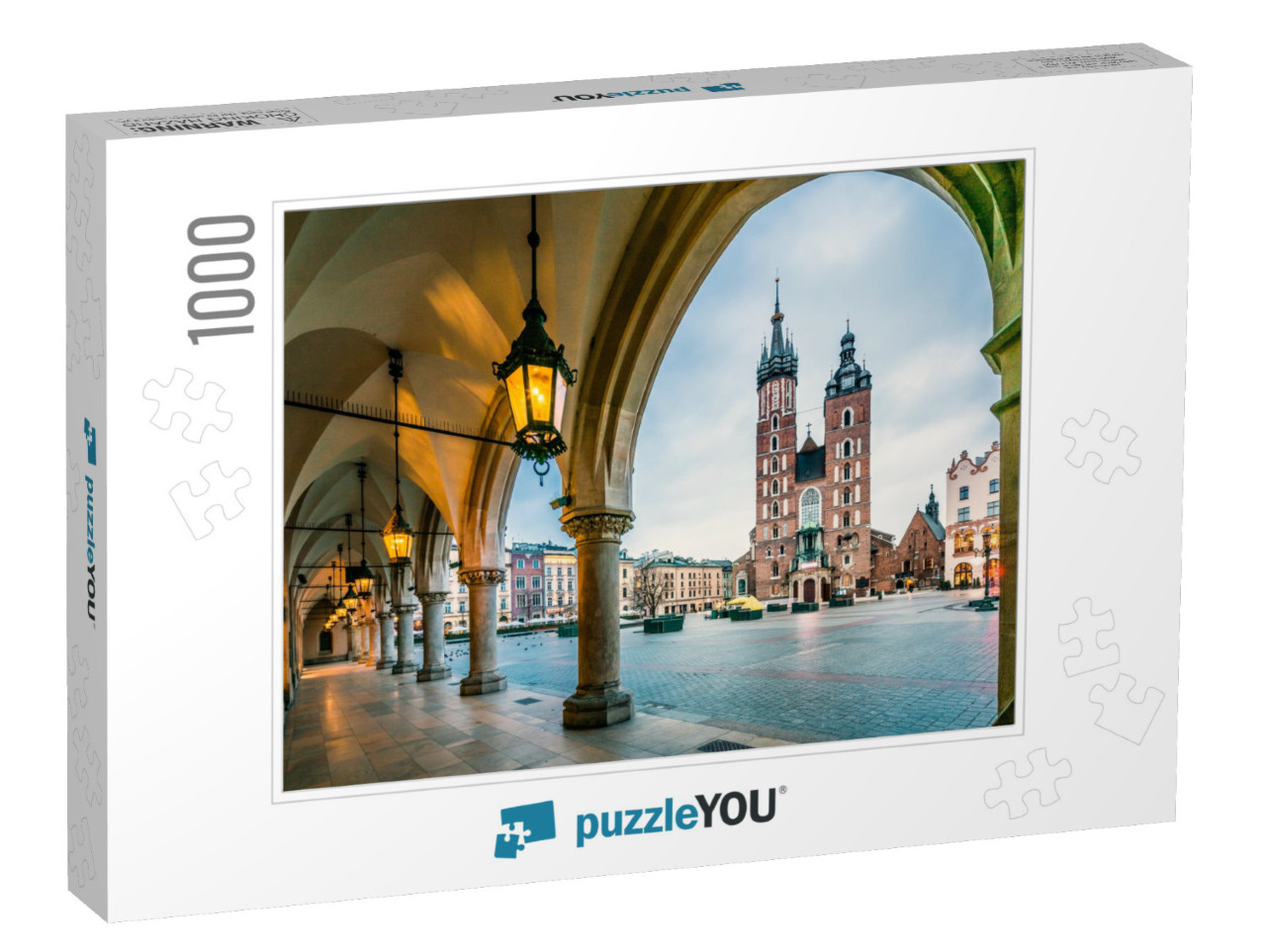 Beautiful Krakow Market Square, Poland, Europe. Faded Col... Jigsaw Puzzle with 1000 pieces