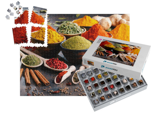 Variety of Spices & Herbs on Kitchen Table... | SMART SORTED® | Jigsaw Puzzle with 1000 pieces