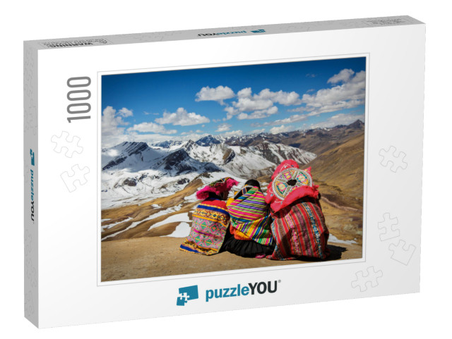 Persons Contemplating the Andes in Peru... Jigsaw Puzzle with 1000 pieces