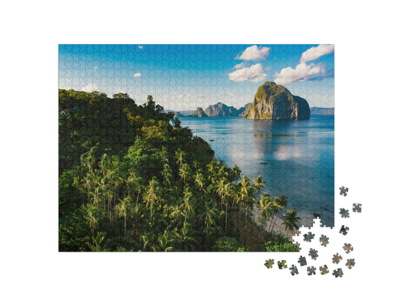 Aerial View Las Cabanas Beach in El Nido, Palawan, Philip... Jigsaw Puzzle with 1000 pieces