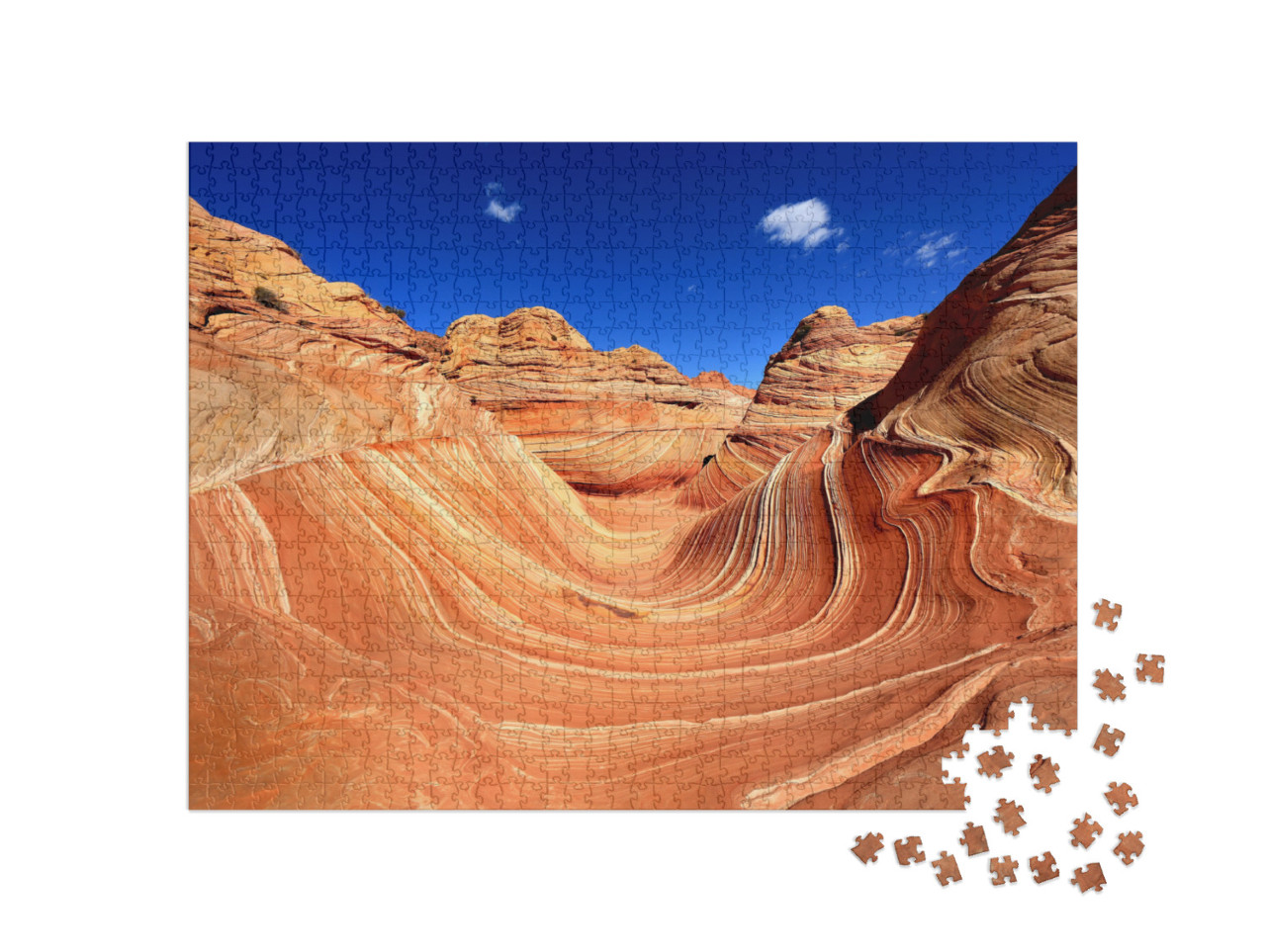 The Wave, Arizona, Canyon Rock Formation. Vermillion Clif... Jigsaw Puzzle with 1000 pieces