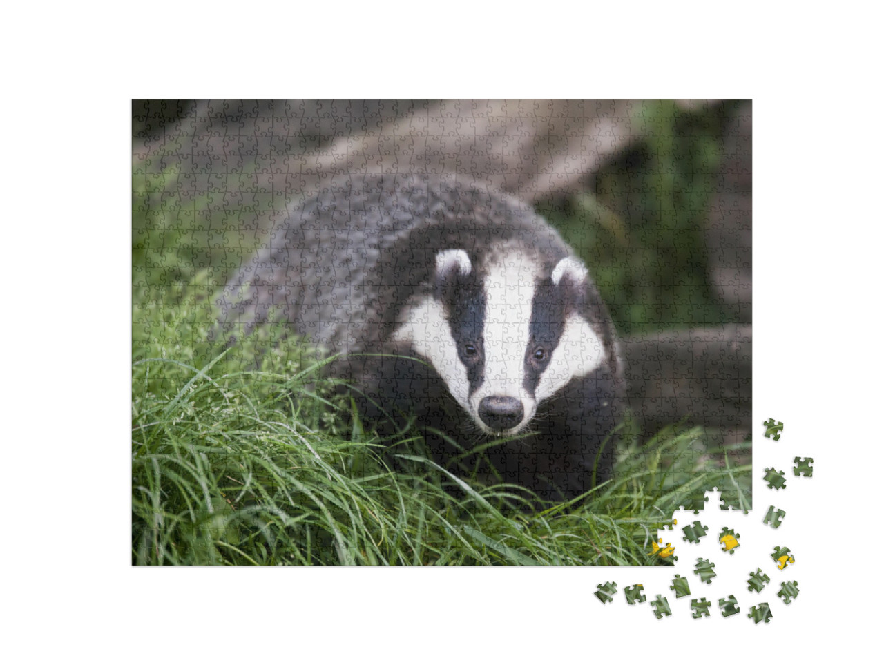 The European Badger Also Called Eurasian Badger & is or W... Jigsaw Puzzle with 1000 pieces