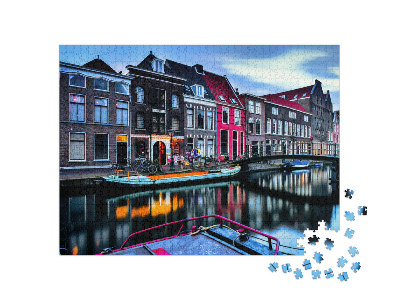 Netherlands, Holland, Leiden, Amsterdam, City, River, Arc... Jigsaw Puzzle with 1000 pieces