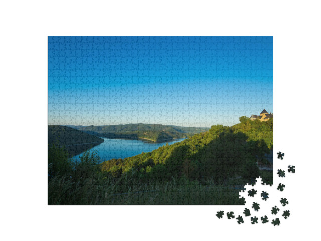 View to the Palais Waldeck At the Lake Edersee... Jigsaw Puzzle with 1000 pieces