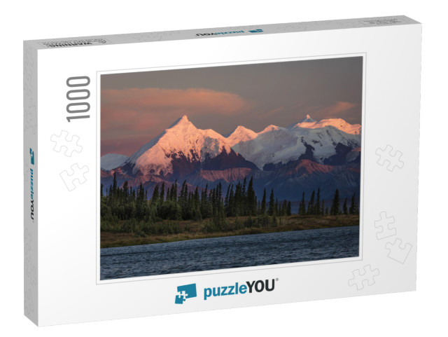 August 29, 2016 - Sunset on Mount Denali Previously Known... Jigsaw Puzzle with 1000 pieces