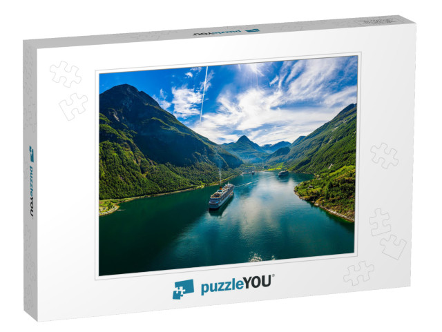 Geiranger Fjord, Beautiful Nature Norway. the Fjord is On... Jigsaw Puzzle