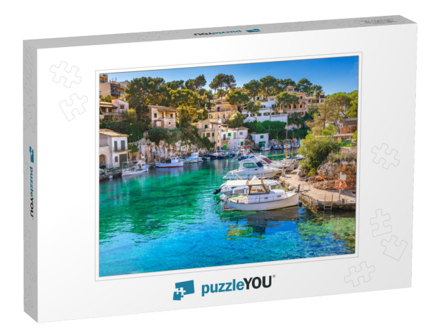 View of Idyllic Old Fishing Village Harbor of Cala Figuer... Jigsaw Puzzle