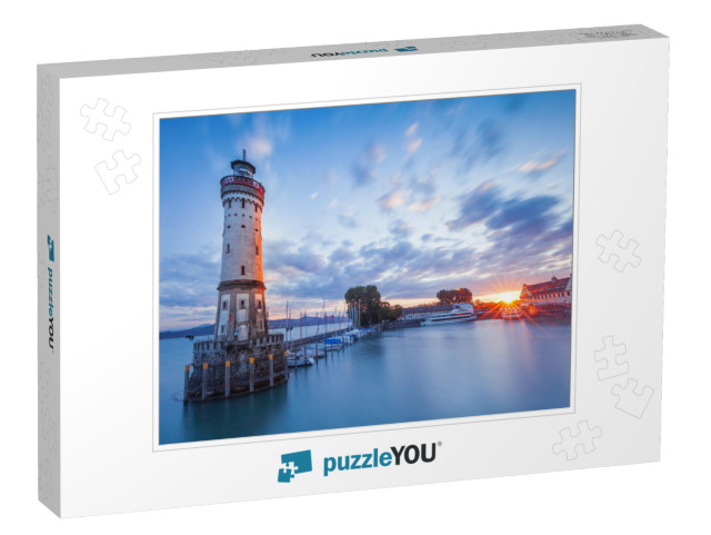 Lindau, Germany - Lighthouse At Port of Lindau Harbor, La... Jigsaw Puzzle