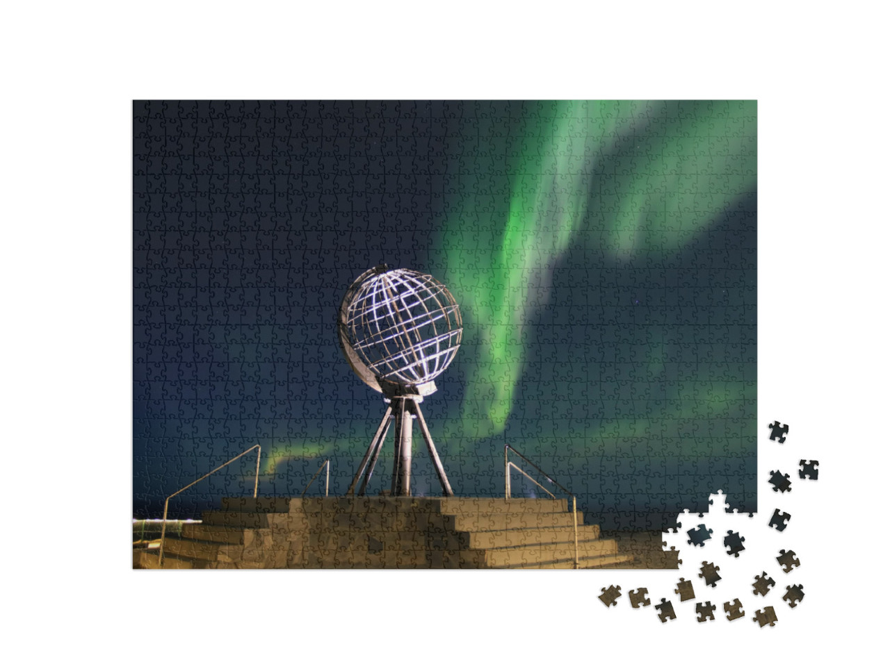 Northern Lights At North Cape... Jigsaw Puzzle with 1000 pieces