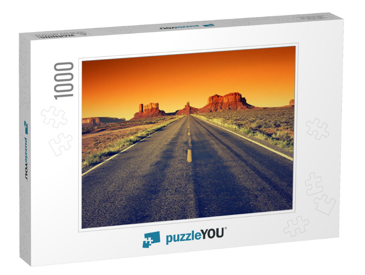 Road to Monument Valley At Sunset, Usa... Jigsaw Puzzle with 1000 pieces