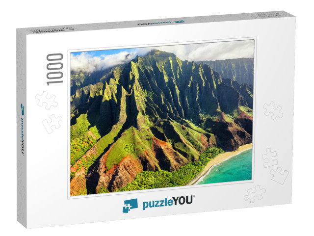 Hawaii Nature Travel Destination. Na Pali Coast on Kauai... Jigsaw Puzzle with 1000 pieces