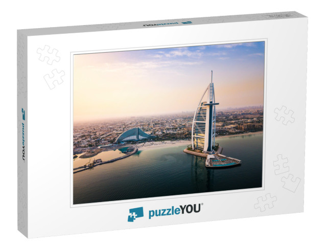 Dubai Seaside Skyline & Burj Al Arab Luxury Hotel Aerial... Jigsaw Puzzle