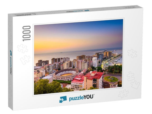 Malaga, Spain Dawn Skyline Towards the Mediterranean Sea... Jigsaw Puzzle with 1000 pieces