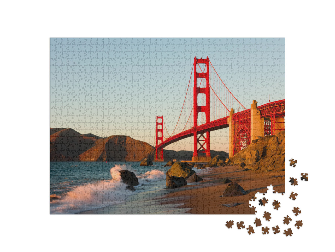 Golden Gate Bridge in San Francisco At Sunset... Jigsaw Puzzle with 1000 pieces