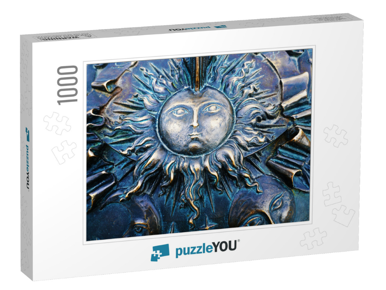 Sun Face & Moon with Rays. Celestial Objects Talk of the... Jigsaw Puzzle with 1000 pieces