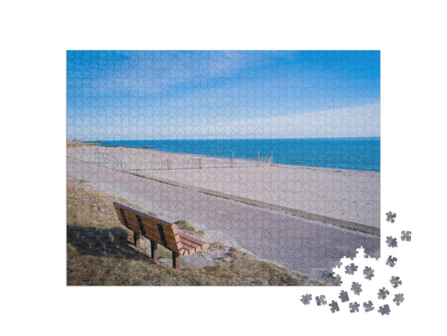 Peaceful Sunrise Seascape on Cape Cod. Blue Ocean & Sky... Jigsaw Puzzle with 1000 pieces