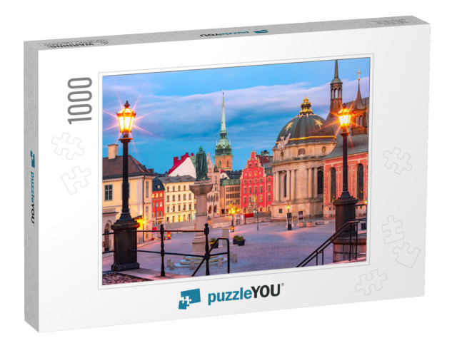 Square Birger Jarls Torg on Riddarholmen in Gamla Stan, t... Jigsaw Puzzle with 1000 pieces