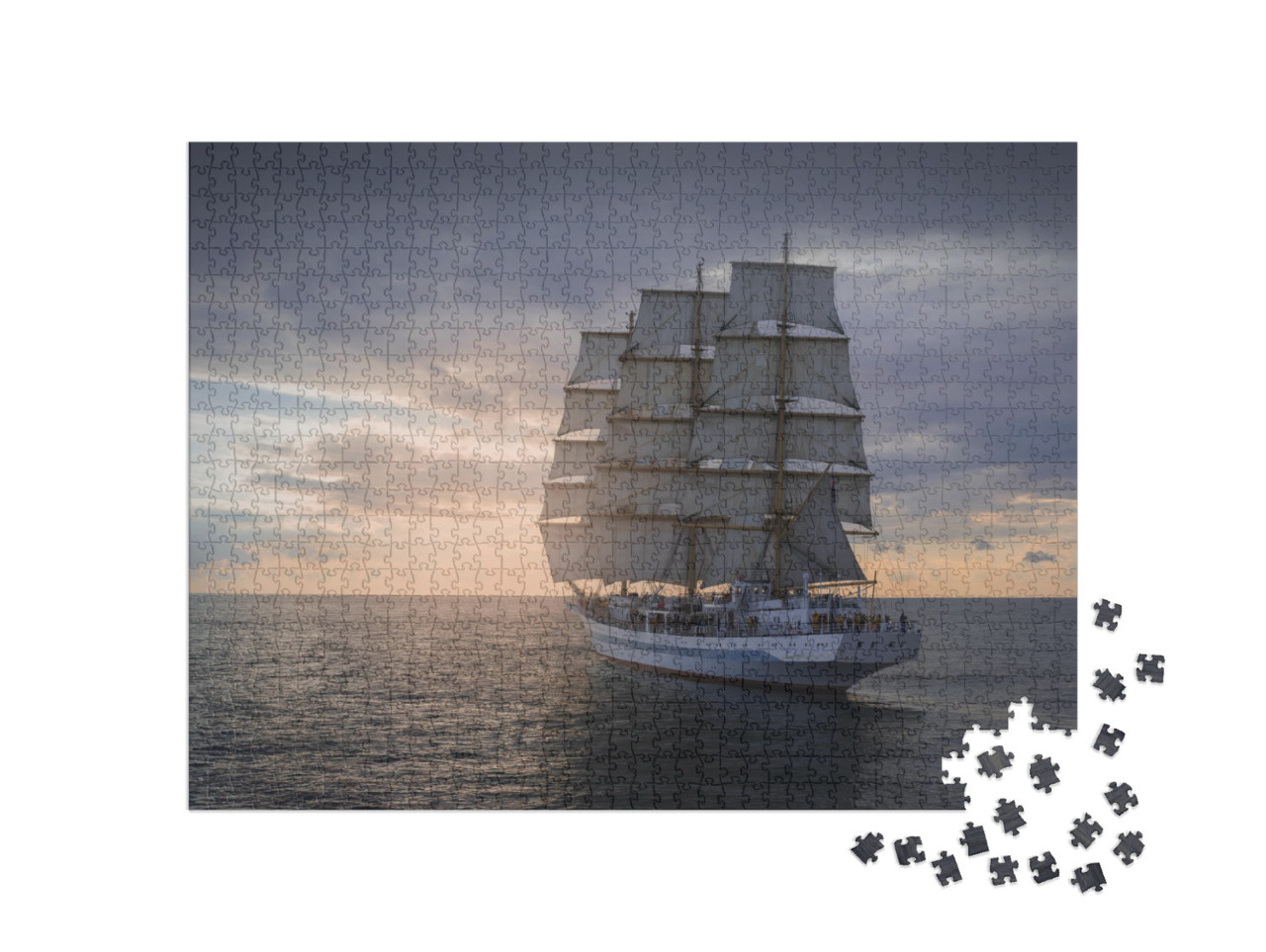 Ancient Sailing Ship in the Sea... Jigsaw Puzzle with 1000 pieces