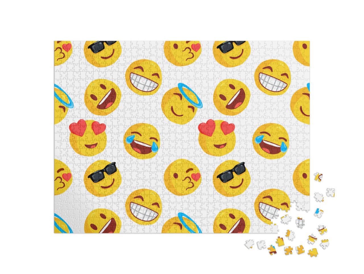 Emoticon & Emoji Pattern, Emoji Vector Illustration, Emot... Jigsaw Puzzle with 1000 pieces