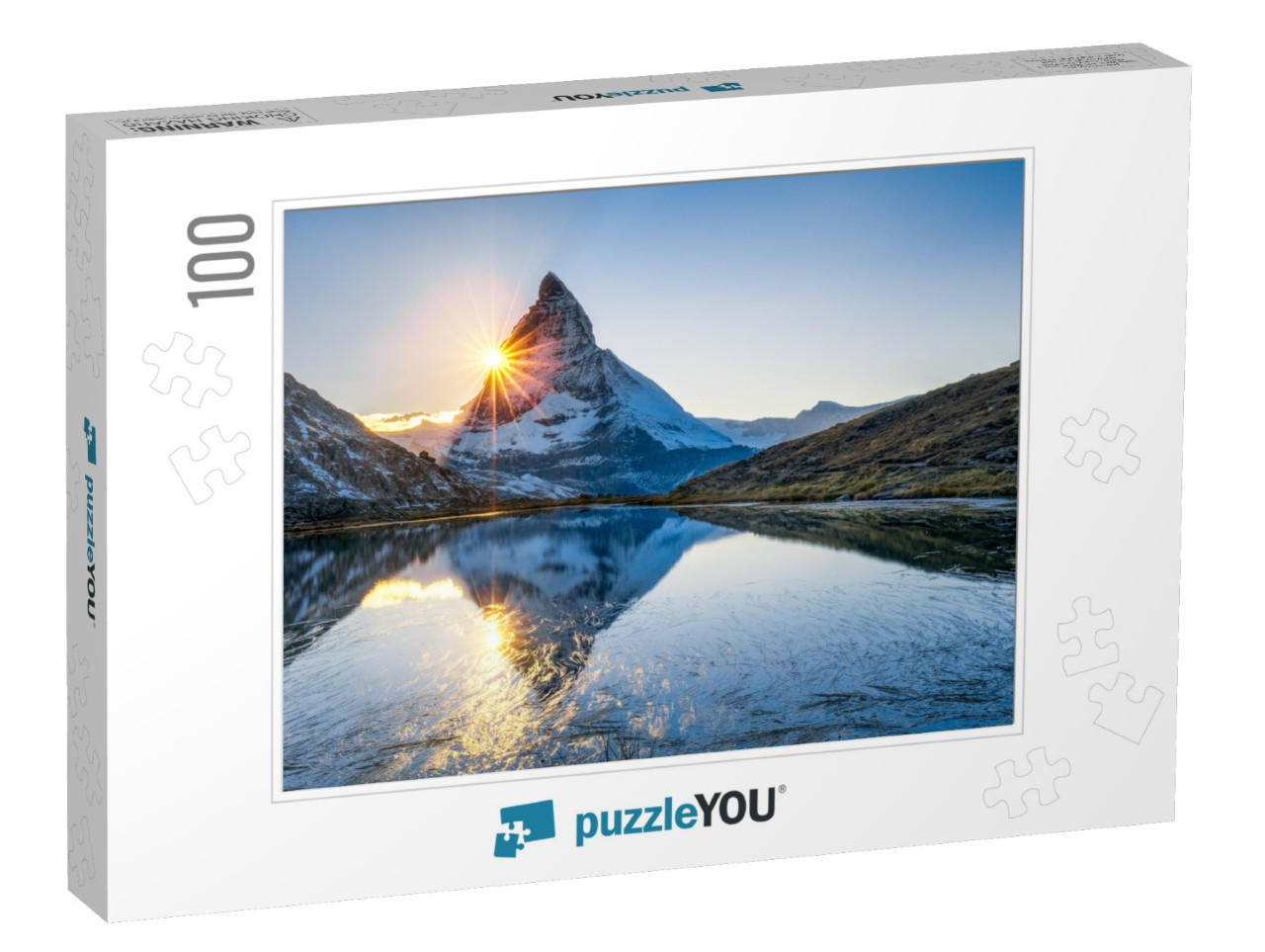 Riffelsee & Matterhorn Mountain in Swiss, Canton of Valai... Jigsaw Puzzle with 100 pieces