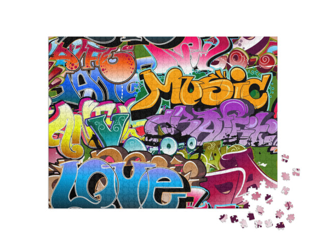 Graffiti Urban Wall Background... Jigsaw Puzzle with 1000 pieces