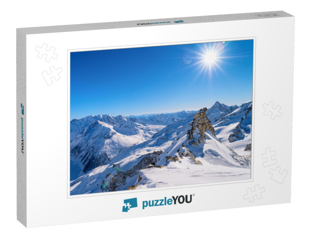 Peaks of Hintertux Glacier Ski Resort in Tyrol in Mayrhof... Jigsaw Puzzle