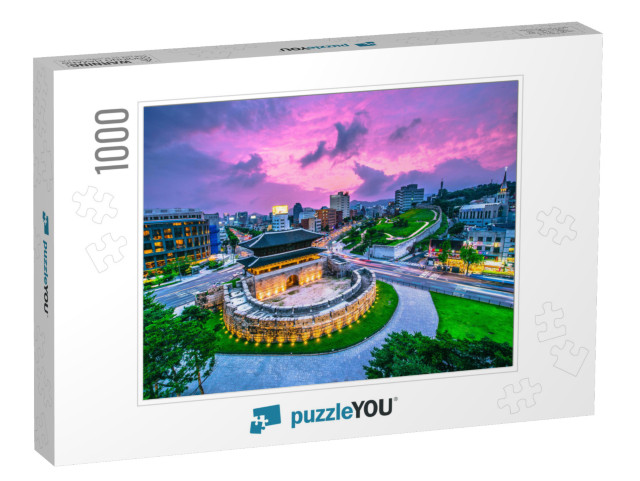 Seoul Dongdaemun Gate & Traffic in Seoul, South Korea... Jigsaw Puzzle with 1000 pieces