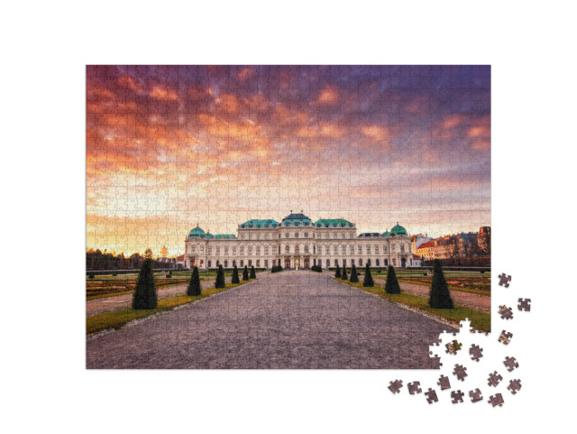 Upper Palace in Historical Complex Belvedere At Sunrise... Jigsaw Puzzle with 1000 pieces