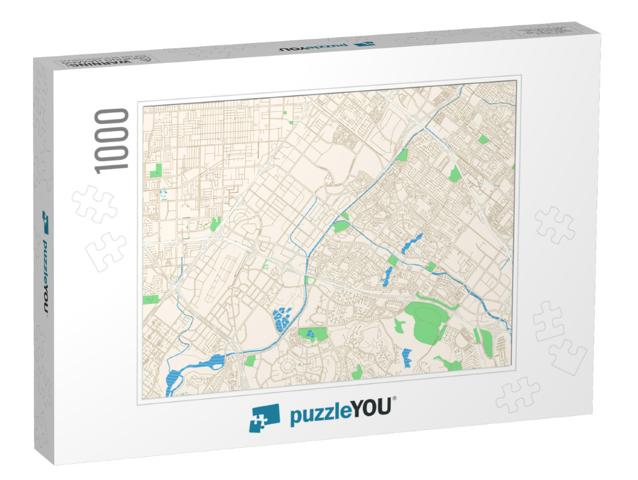 Irvine California Printable Map Excerpt. This Vector Stre... Jigsaw Puzzle with 1000 pieces